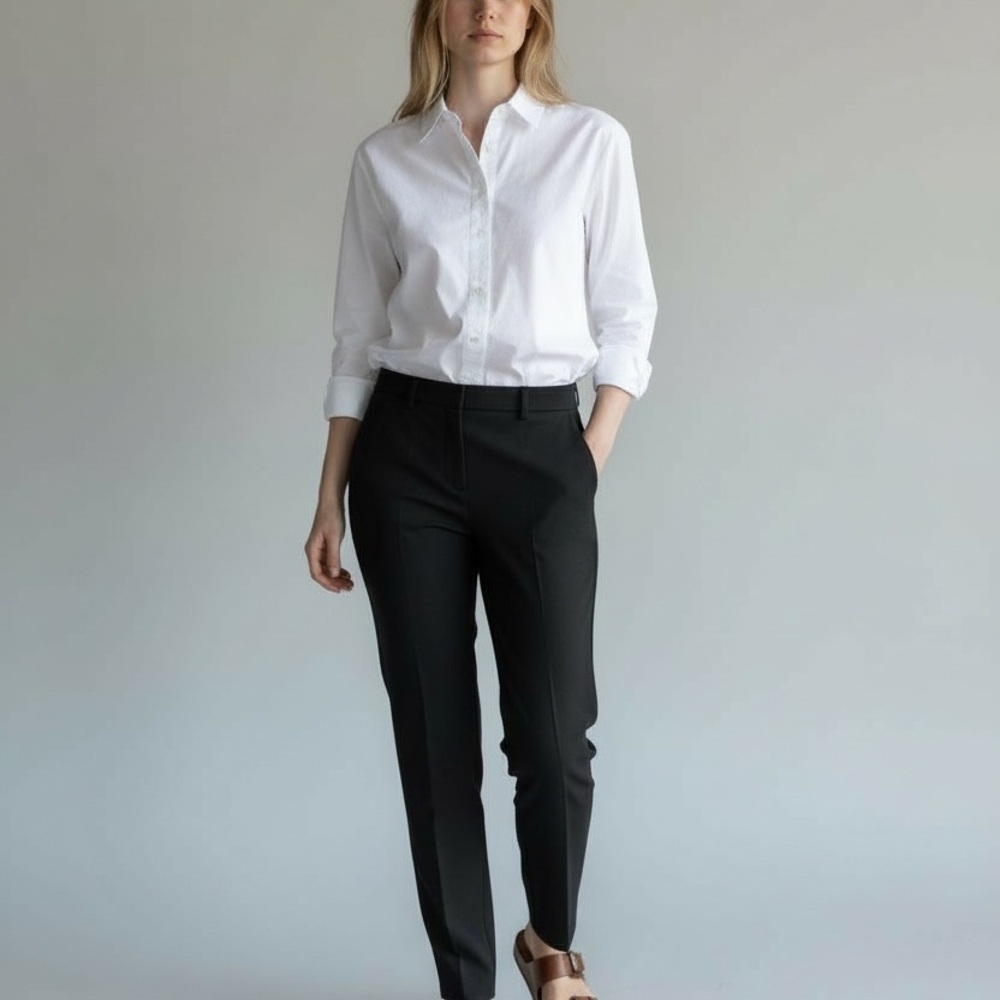 Lafayette 148 Black Tailored Ankle Pants | Size 2 | Minimalist Chic